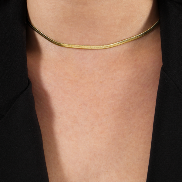 Colar Dourado Chocker de Fita - Image 2